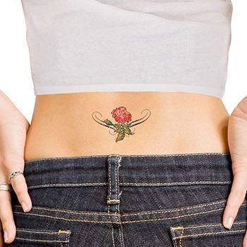 2 Glitter Tribal Roses Tattoos - Image 2