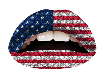 American Flag Glitteratti Violent Lips (3 Lip Tattoo Sets) - Image 3