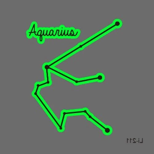 Aquarius Constellation Glow Temporary Tattoo