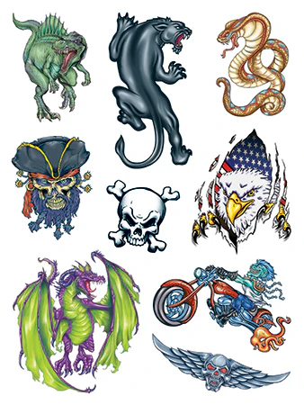Bad Boy Multi Tattoos (9 Tattoos)