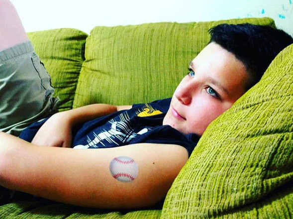 Baseball Ball Temporary Tattoo - Image 3