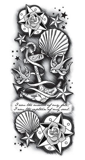 Black Anchor Sleeve Tattoo