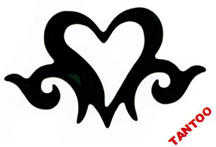 Black Heart Tantoos (4 Sun Tan Stickers)