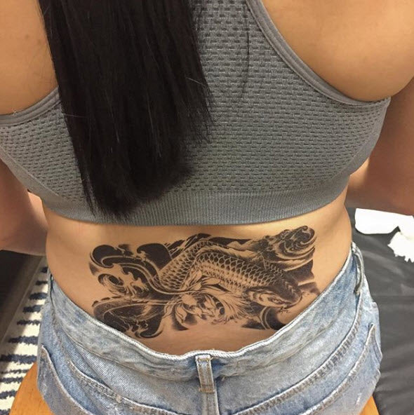 Black Oriental Koi Tattoo - Image 4