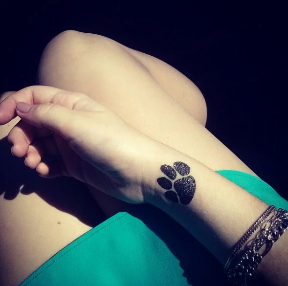 Black Paw Print Tattoo - Image 2