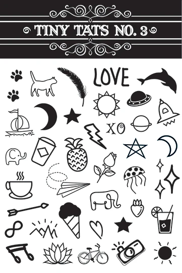 Black Tiny Tats Tattoo Set 3 - Image 2