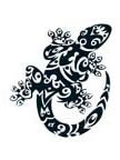 Black Tribal Lizard Tattoo