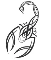 Black Tribal Scorpion Tattoo