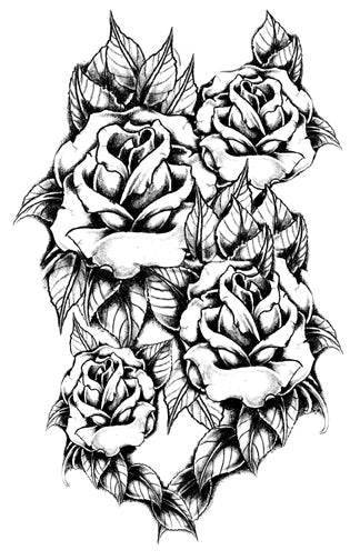 Black & White Roses Tattoo