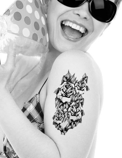 Black & White Roses Tattoo - Image 2