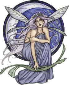 Blue Fairy Moon Tattoo