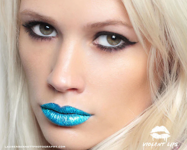 Blue Glitteratti Violent Lips (3 Lip Tattoo Sets) - Image 2