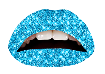 Blue Glitteratti Violent Lips (3 Lip Tattoo Sets) - Image 3