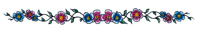 Blue & Purple Flowers Armband