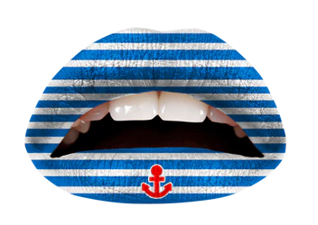 Blue & White Anchor Violent Lips