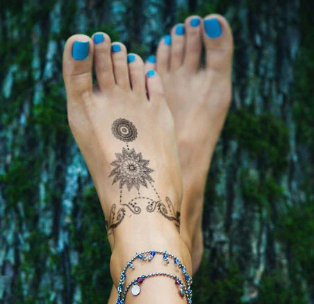 Bohemian Foot Jewelry Tattoo - Image 2