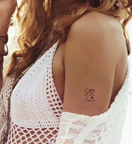 Boy Girl with Heart - Glow Tattoo - Image 3