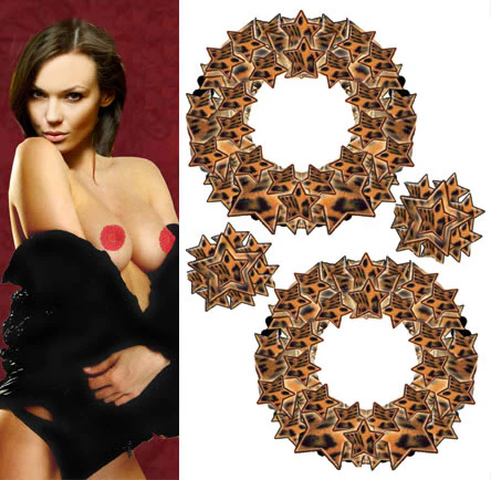 Brown Stars Pasties Tattoo