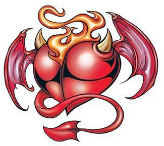 Burning Diabolic Heart Tattoo
