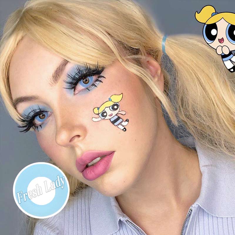 Cambridge Blue Block Coloured Contact Lenses - Image 4