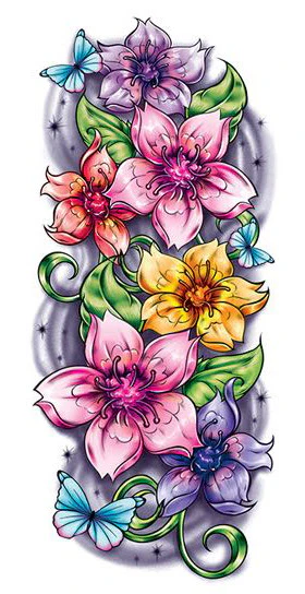 Cherry Blossom Sleeve Tattoo