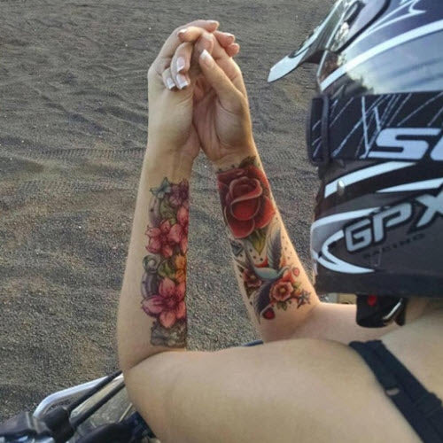 Cherry Blossom Sleeve Tattoo - Image 3