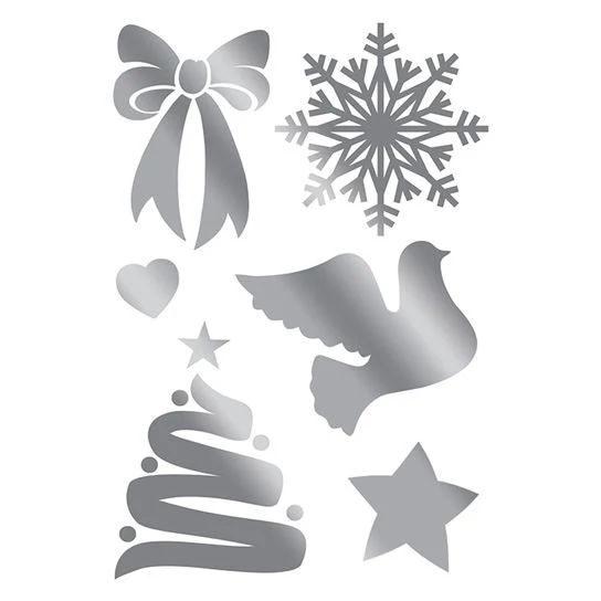 Christmas Silver Foil Temporary Tattoos (6 Tattoos)