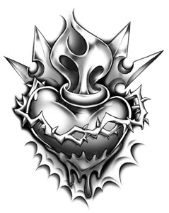 Classic Urban Heart Tattoo