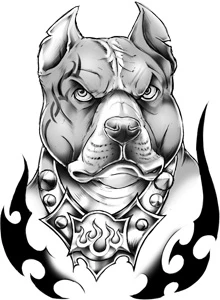 Classic Urban Pit Bull Tattoo