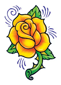 Classic Yellow Rose Tattoo