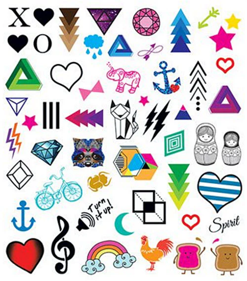 Colorful Tiny Tats Tattoo Set
