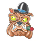 Comic Bulldog Tattoo