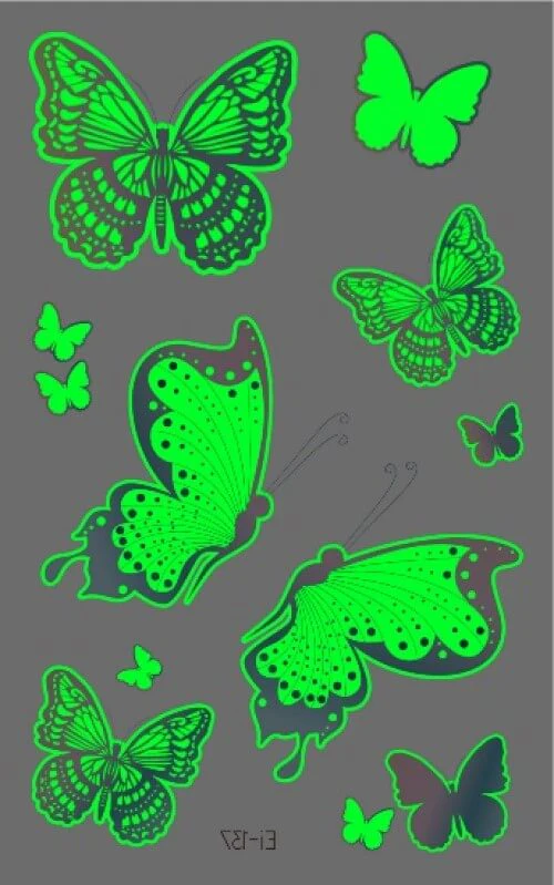 Cute Butterflies Glow Temporary Tattoo - Image 3