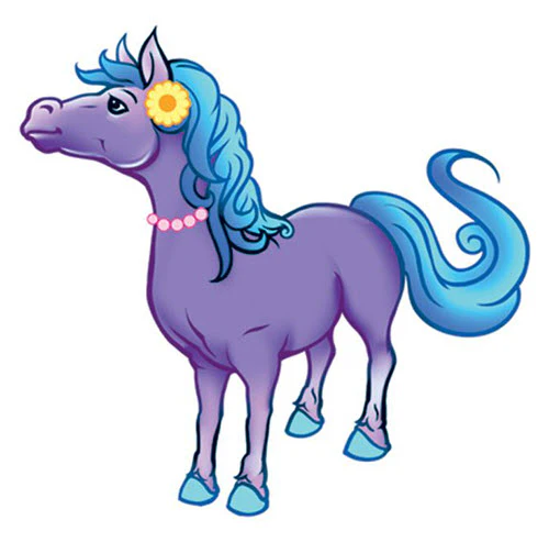 Cute Purple Horse Tattoo