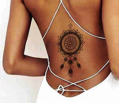 Dream Catcher with Flowers Temporary Tattoo