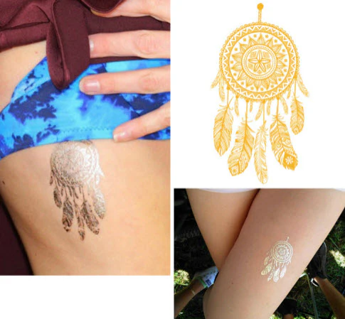 Dreamcatcher Gold Tattoo - Image 5