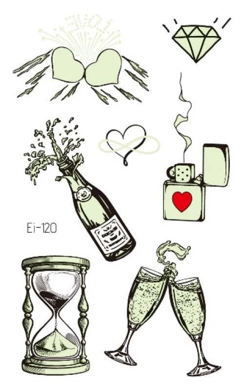 Drinking on Love Glow Temporary Tattoo