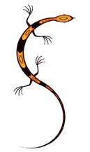 Elegant Tribal Gecko Tattoo