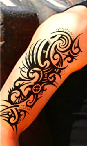 Elegant Tribal Tattoo Sleeve - Image 2