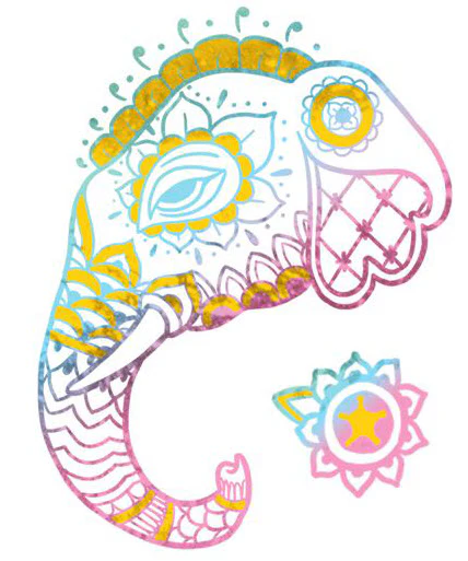 Elephant Prismfoil Tattoo