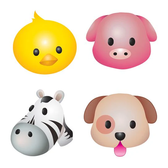 Emoji Animals Tattoo (4 Tattoos)
