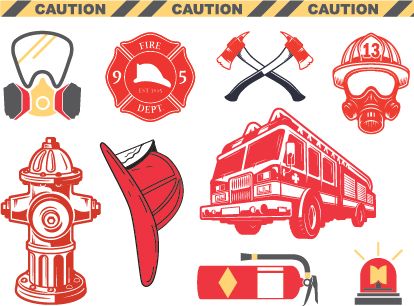 Firefighter Set Tattoos (10 Tattoos)