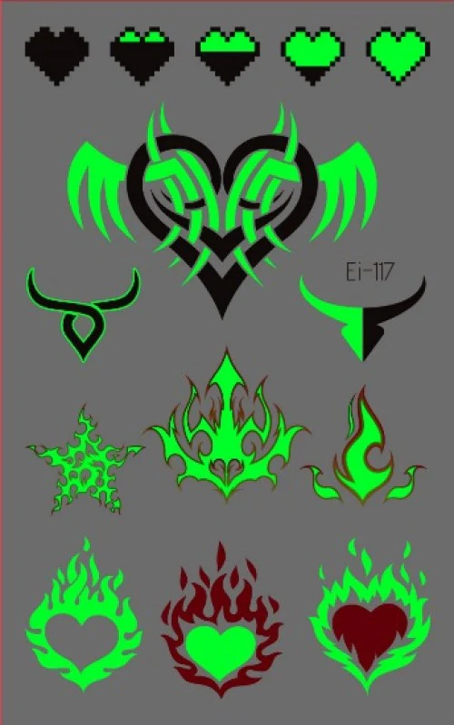Flaming Love Glow Temporary Tattoo - Image 2