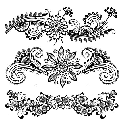 Flora Black Henna Tattoos