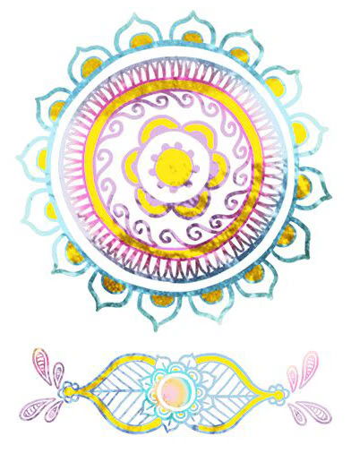Floral Mandala Prismfoil Tattoo