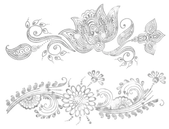 Floral Silver Tattoos