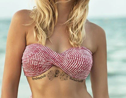 Floral Sternum Bikini Tattoo - Image 2
