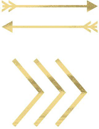 Foil Metallic Gold Arrows Tattoo