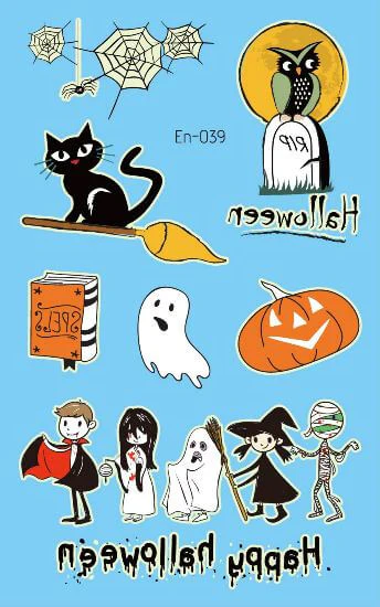 Freaky Friends Glow in the Dark Halloween Ephemeral Tattoo