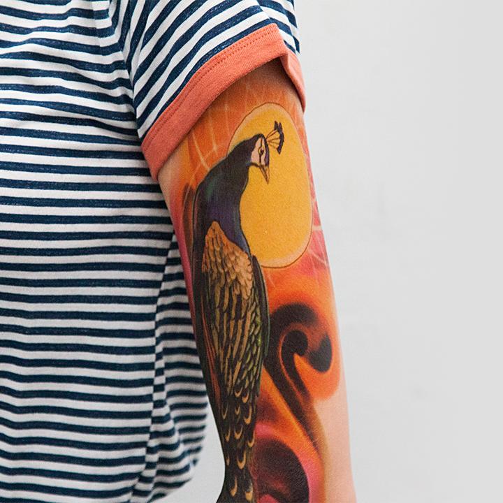 Full Sleeve Arm Tattoo Peacock - Tattoonie - Image 4